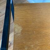 Vintage side table year 50 wood and metal dlg jacques hitier