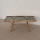 Table basse vintage rotin verre