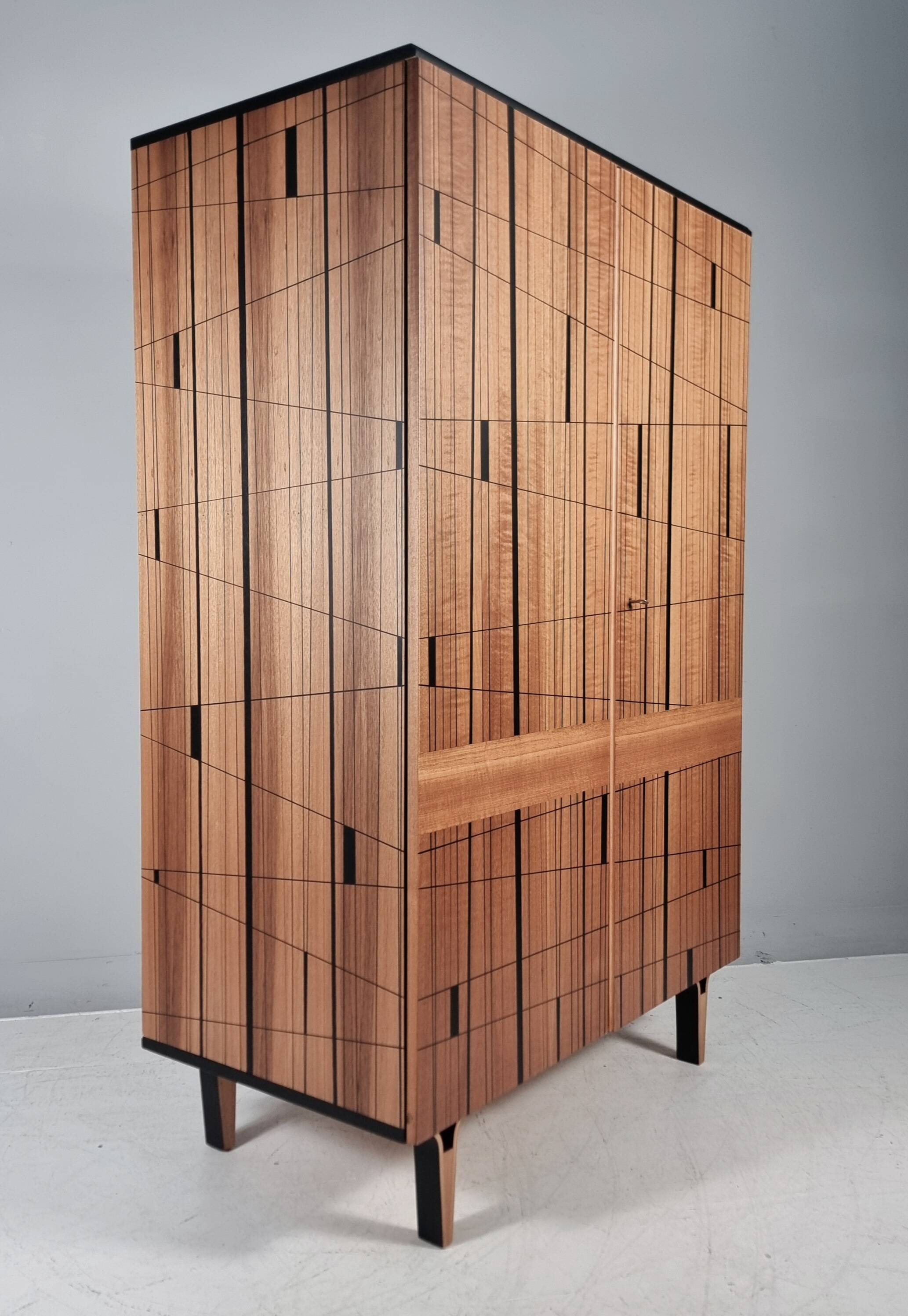 Vintage Wardrobe in Beech, 1970s
