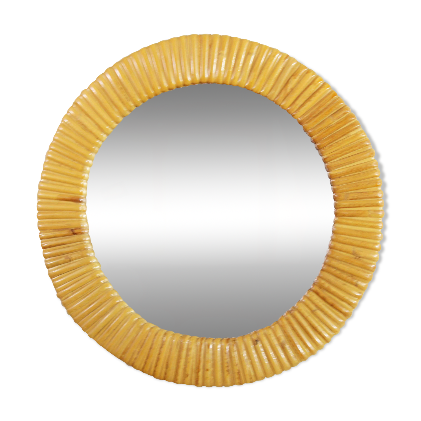 Vintage wicker mirror