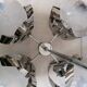 Mazzega chandelier in murano glass and metal