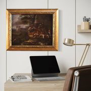 Peinture italienne antique du XVIIIe siècle, paysage avec scène pastorale