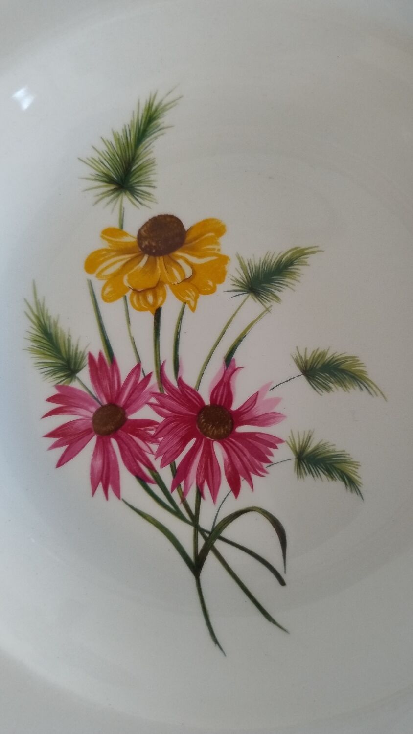 12 deep plates – Gien porcelain – Fanfare model – 1920s