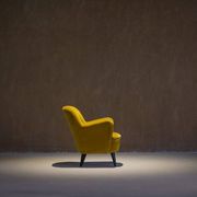 Vintage yellow velvet armchair, France 1960s