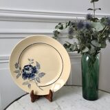 Round dish blue flowers Saint-Amand years 30-40