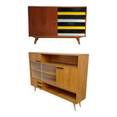 Set of 2 furniture pieces: Large sideboard Libena and Buffet U458 Jiroutek in yellow.