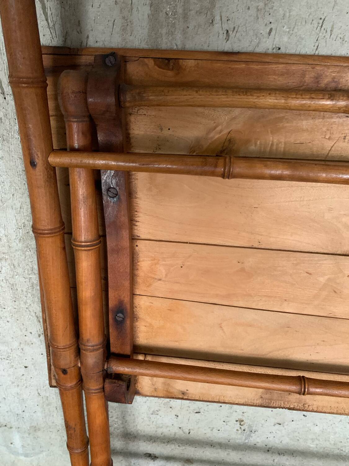 Folding bamboo side table