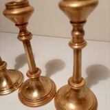 Set of gilded brass candle holders