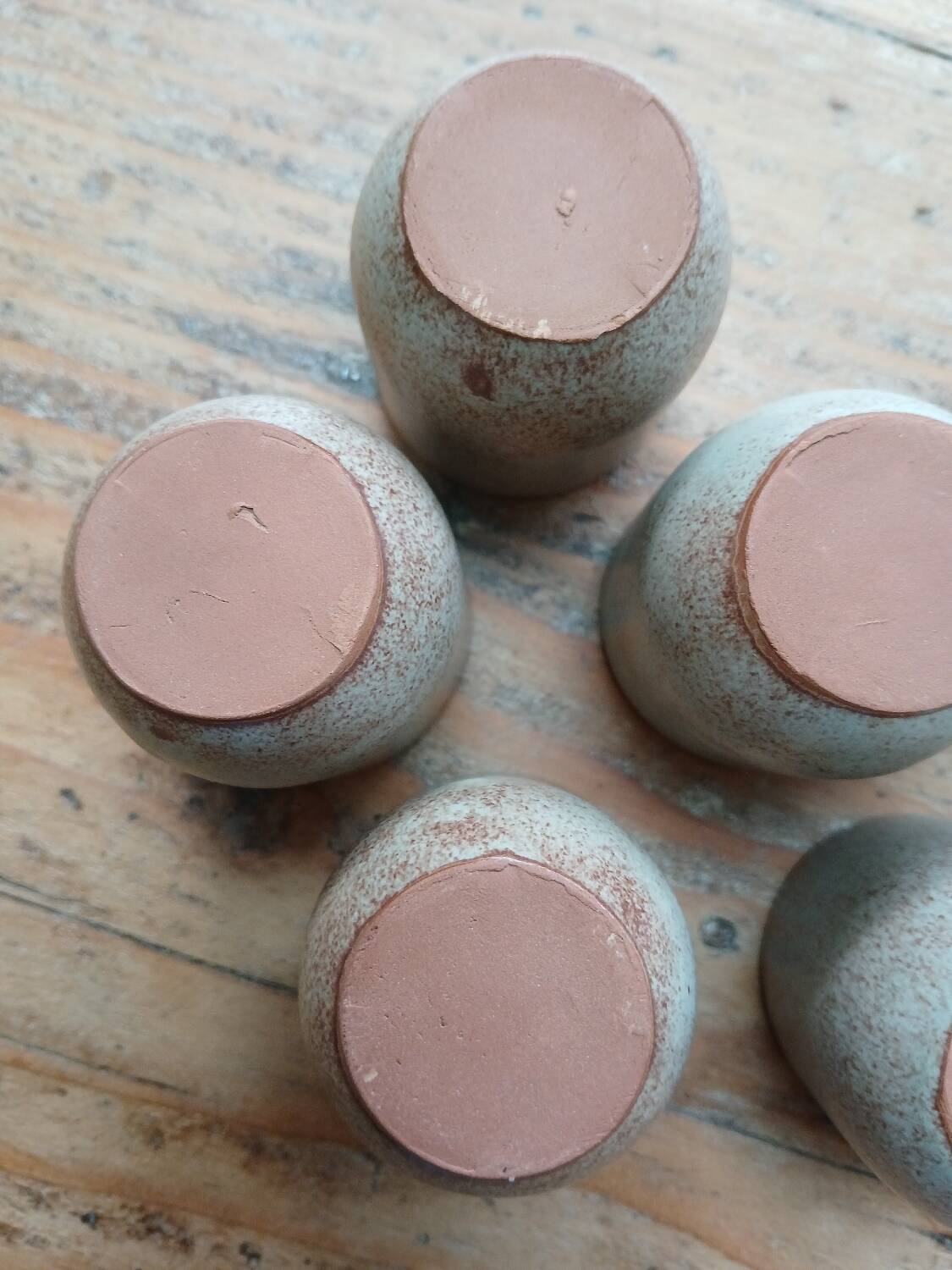 Set of 6 stoneware egg cups