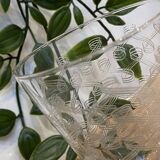 Set de 2 verres à vin en verre gravé