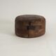 Vintage leather patchwork pouf