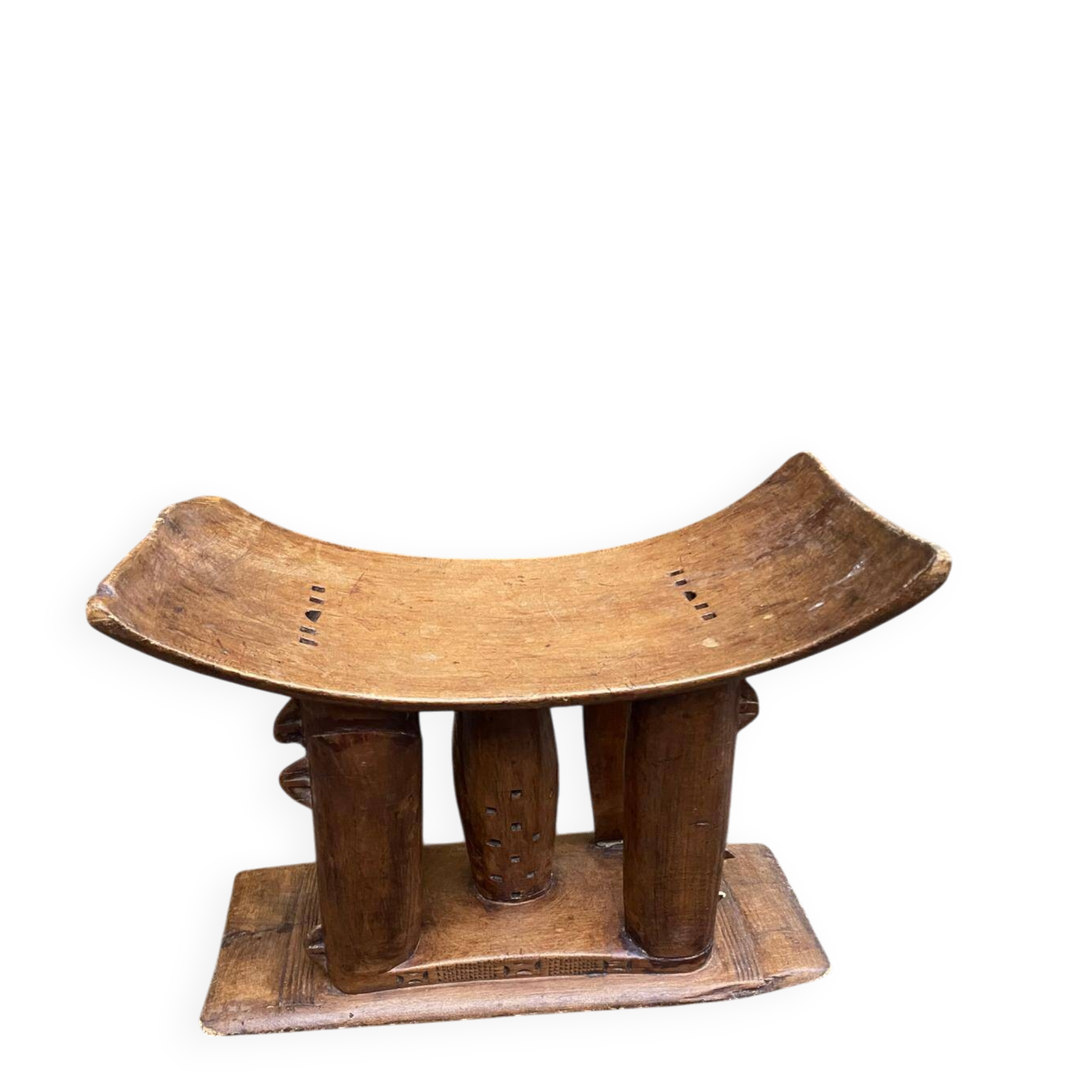 Ashanti African stool from Ivory Coast, carved from solid wood