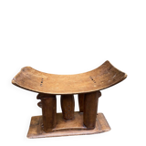 Ashanti African stool from Ivory Coast, carved from solid wood