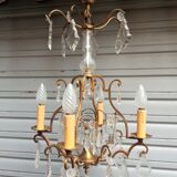 Chandelier cage 4 lights with crystal