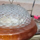 Round molded glass ceiling light