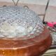 Round molded glass ceiling light