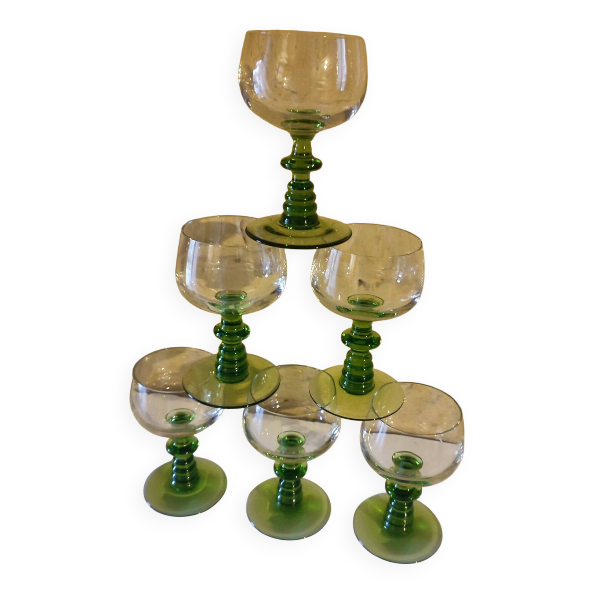 6 Alsatian Roemer type glasses