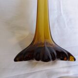 Vase soliflore verre ambré style Murano