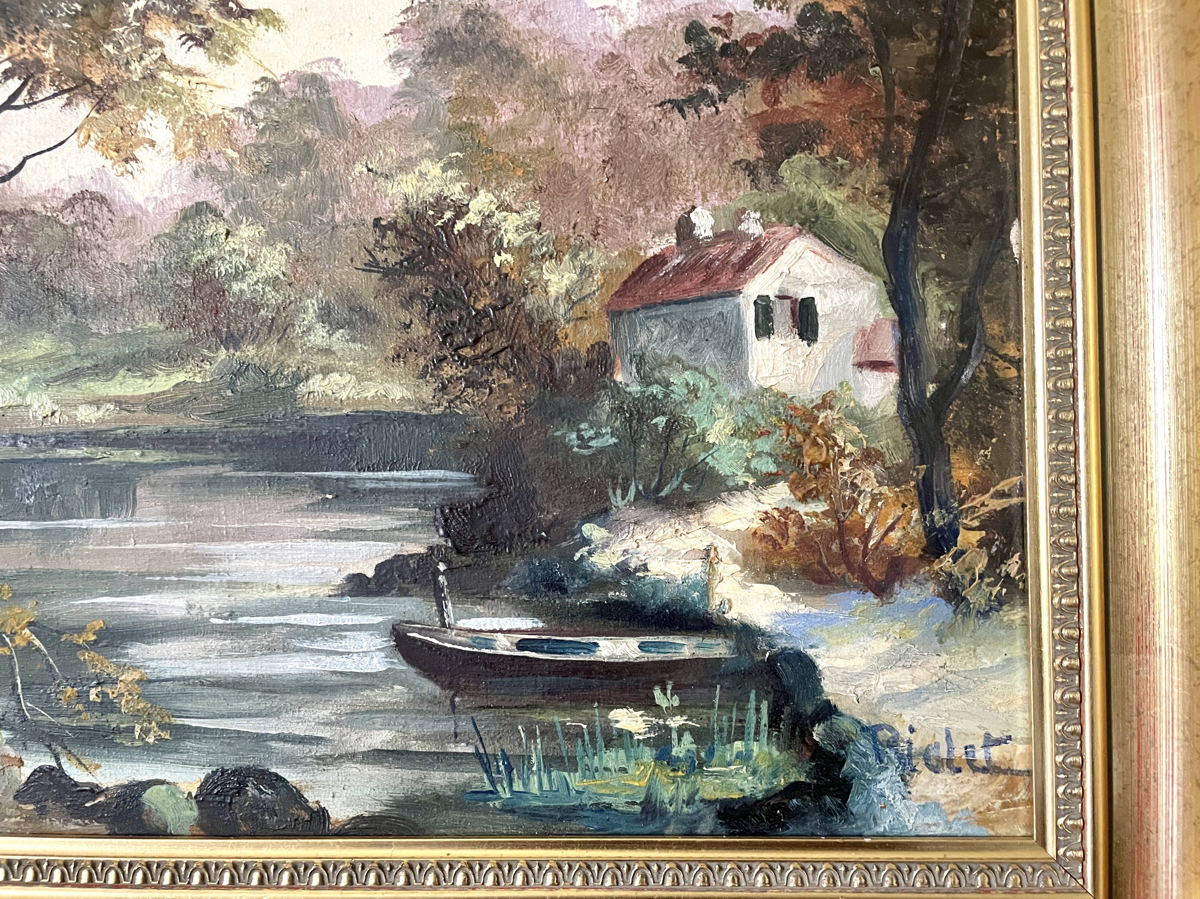 Diptyque oils on canvas signed Rialet