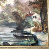 Diptych of oils on canvas signed Rialet