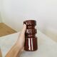 Mid-Century Modern Ceramic Vase: Glossy Brown West German Style, 6.3" Tall