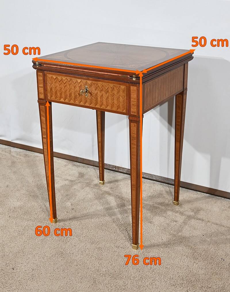 Mahogany and marquetry games table, Art Nouveau, 1920