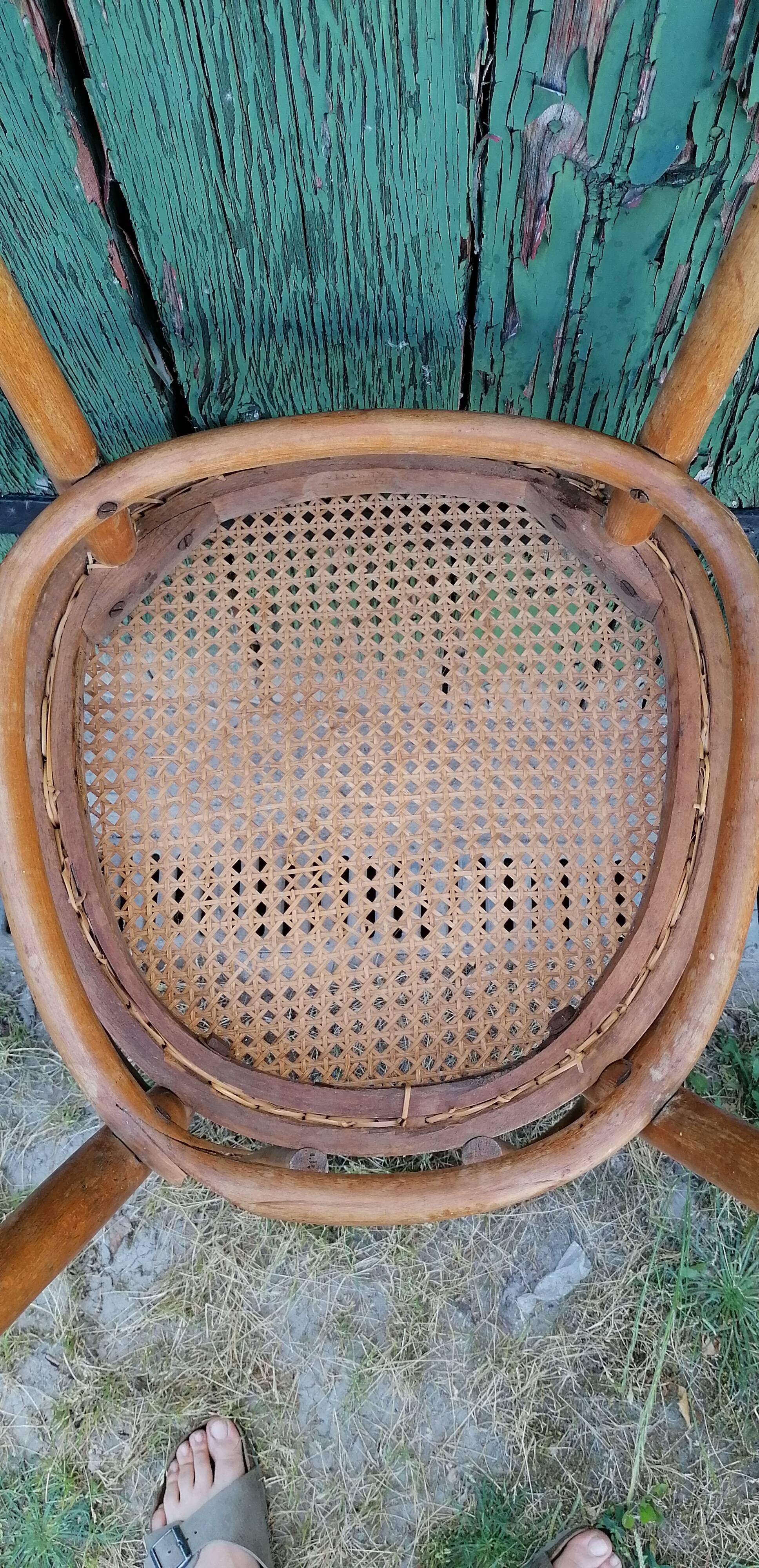 Fischel bistro chair, Austrian design 1900 curved wood and canning