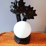 Ceramic and opaline palm tree lamp 1980