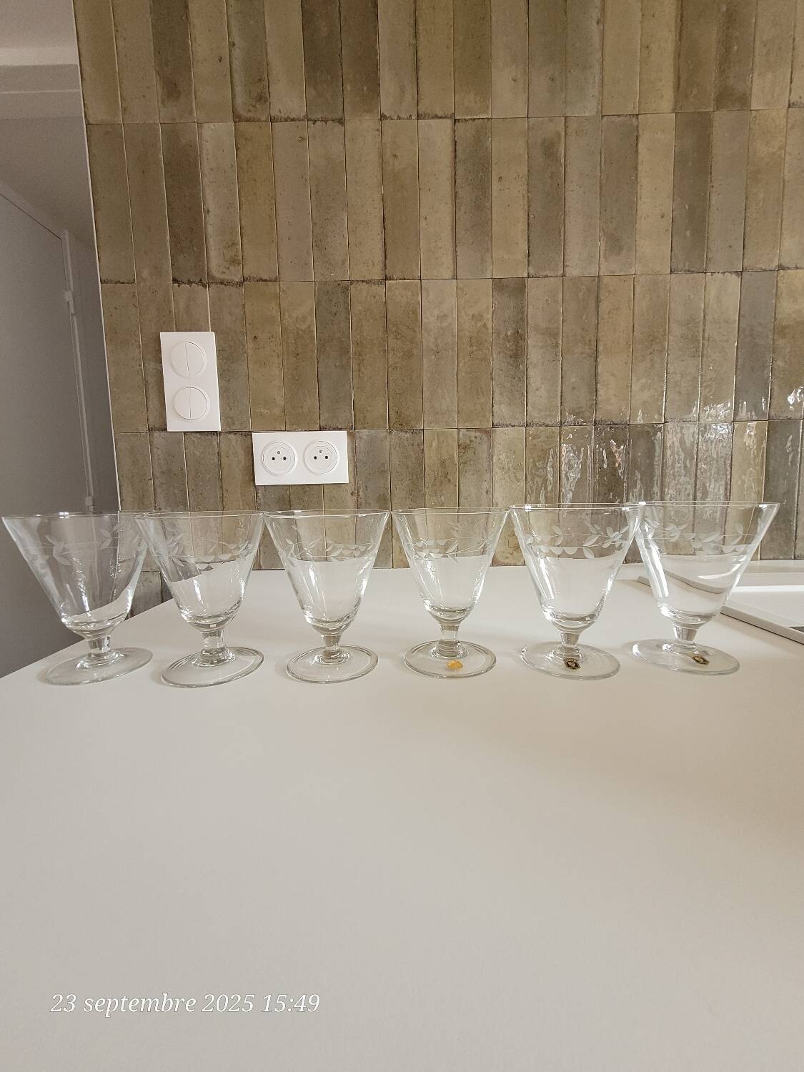 6 crystal water glasses