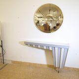 Vintage dressing table with gold trim and mirror, 1950s/1960s
