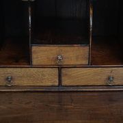 Antique English oak secretaire late 18th/early 19th century with stepped interior and working locks