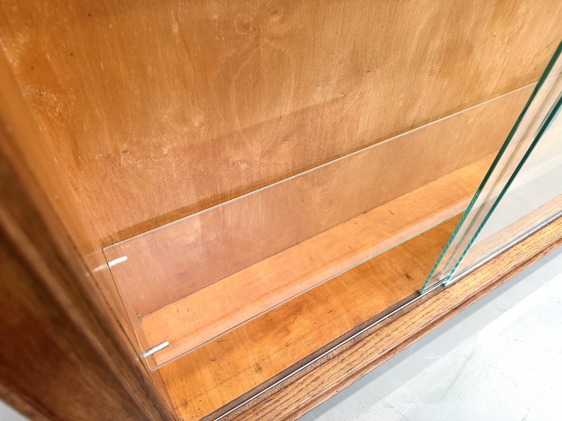 Vintage Siegel Paris workbench in oak and glass – 1950