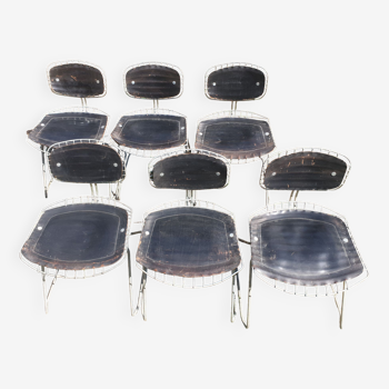 Chaises Michel Cadestin cuir d'origine