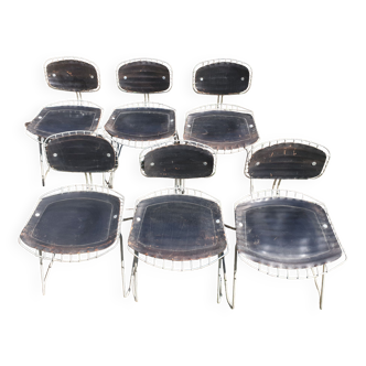 Chairs Michel Cadestin leather original