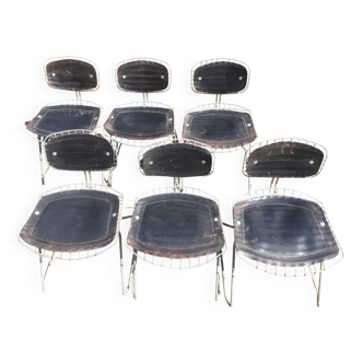 Chaises Michel Cadestin cuir d'origine