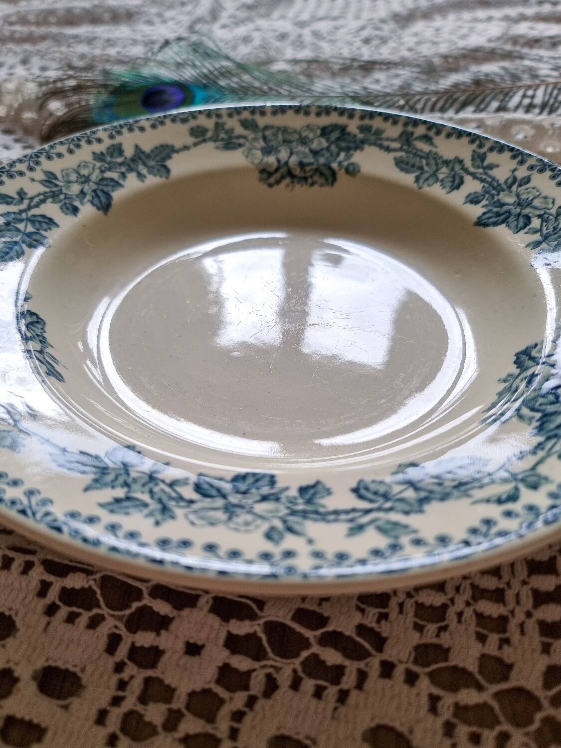 Duo of iron earthenware soup plates