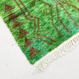 Green Beni Ouarain Berber rug with brown patterns, 1.45x1.10m