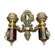 Wall light with 2 branches in baroque brass lion design.
