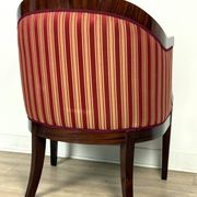 Elegant classic style armchair for the living room, walnut veneer and finished