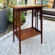 Art Nouveau side table 1910 with double tops in dark oak.