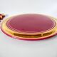 set of trivets, bottle coasters and knife holders in art de cherry-colored ceramic