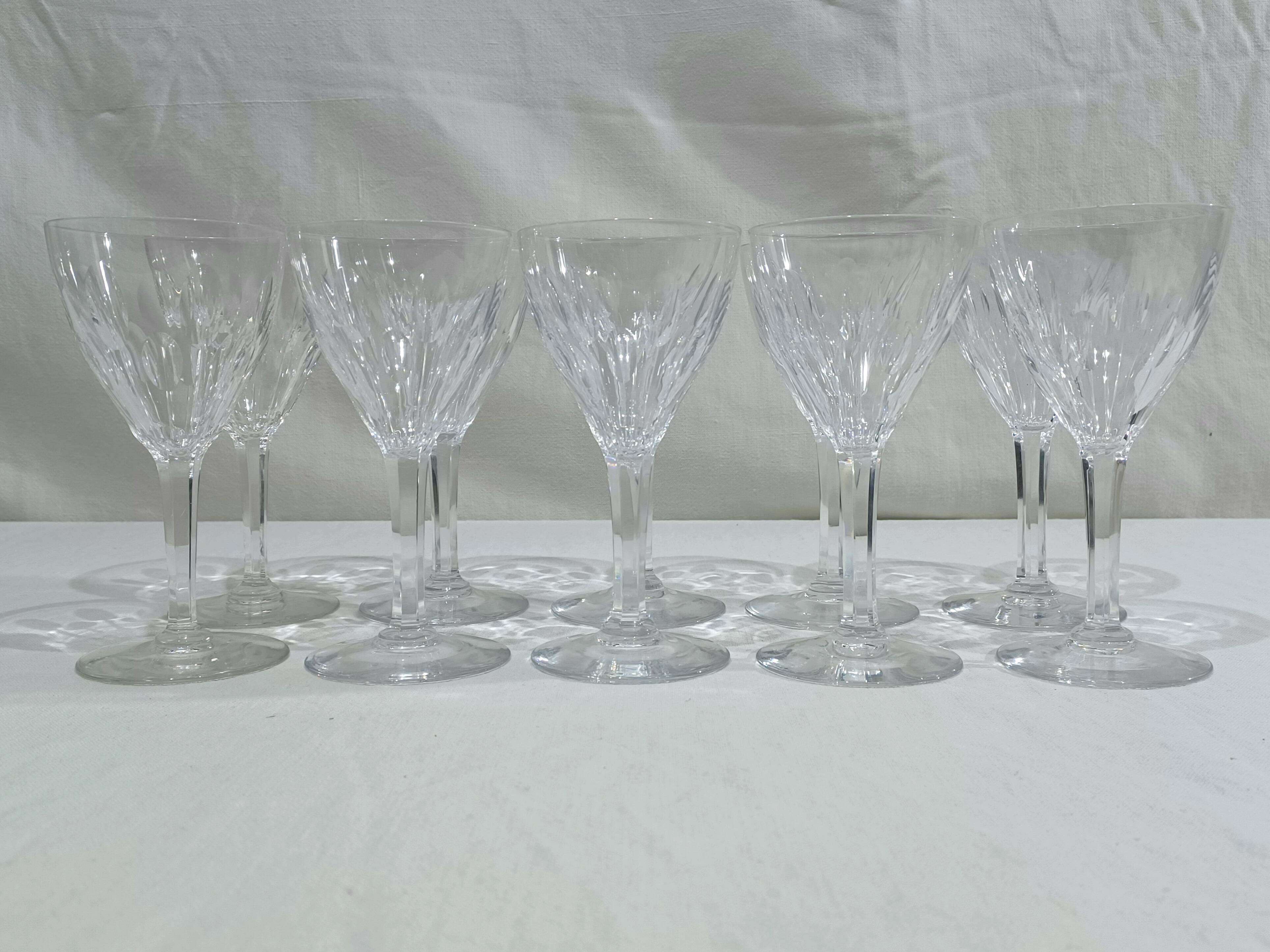 Val Saint Lambert - 10 Verres à Vin Blanc Nestor Hamlet