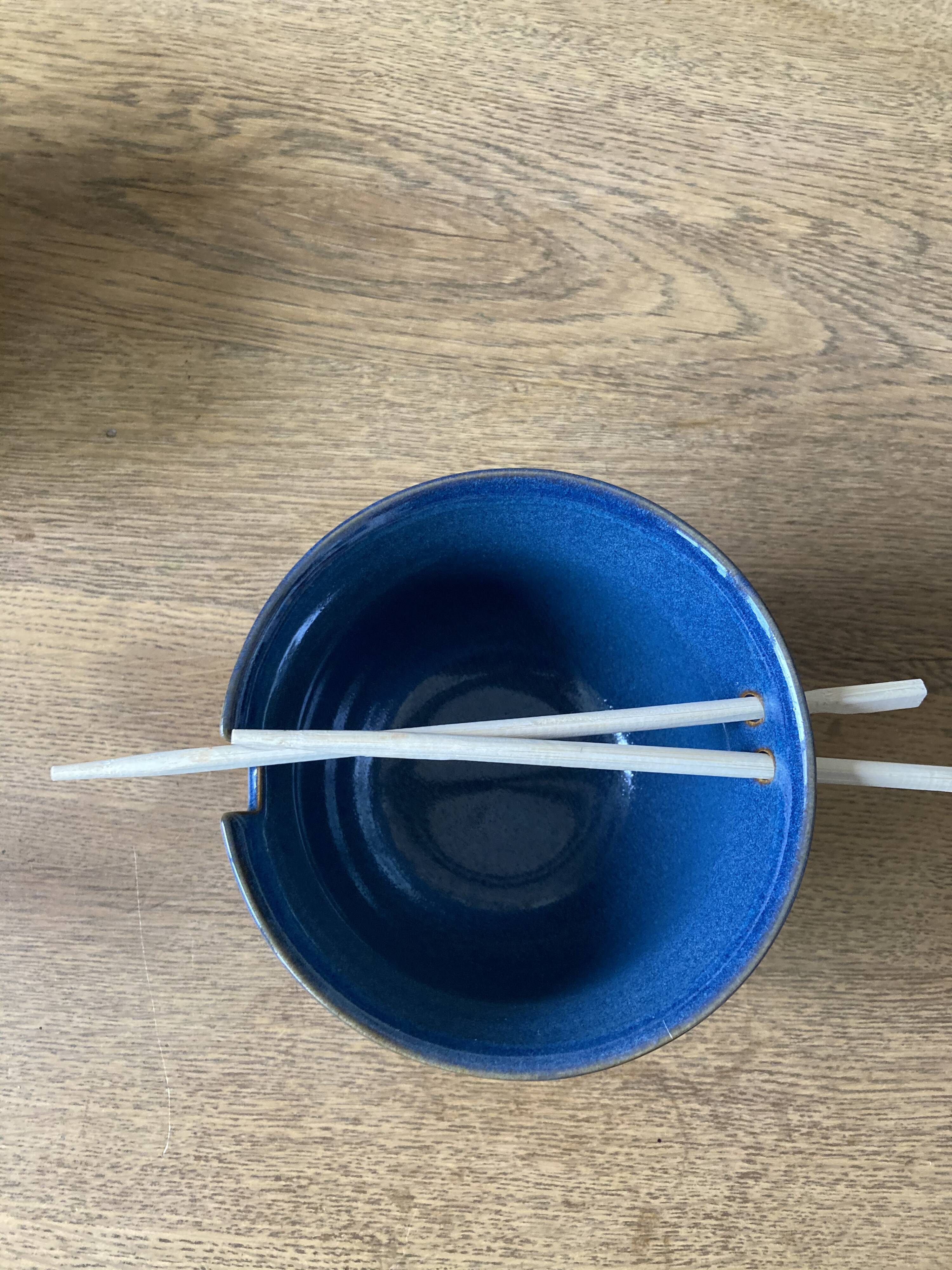 Service japonais en grès bleu