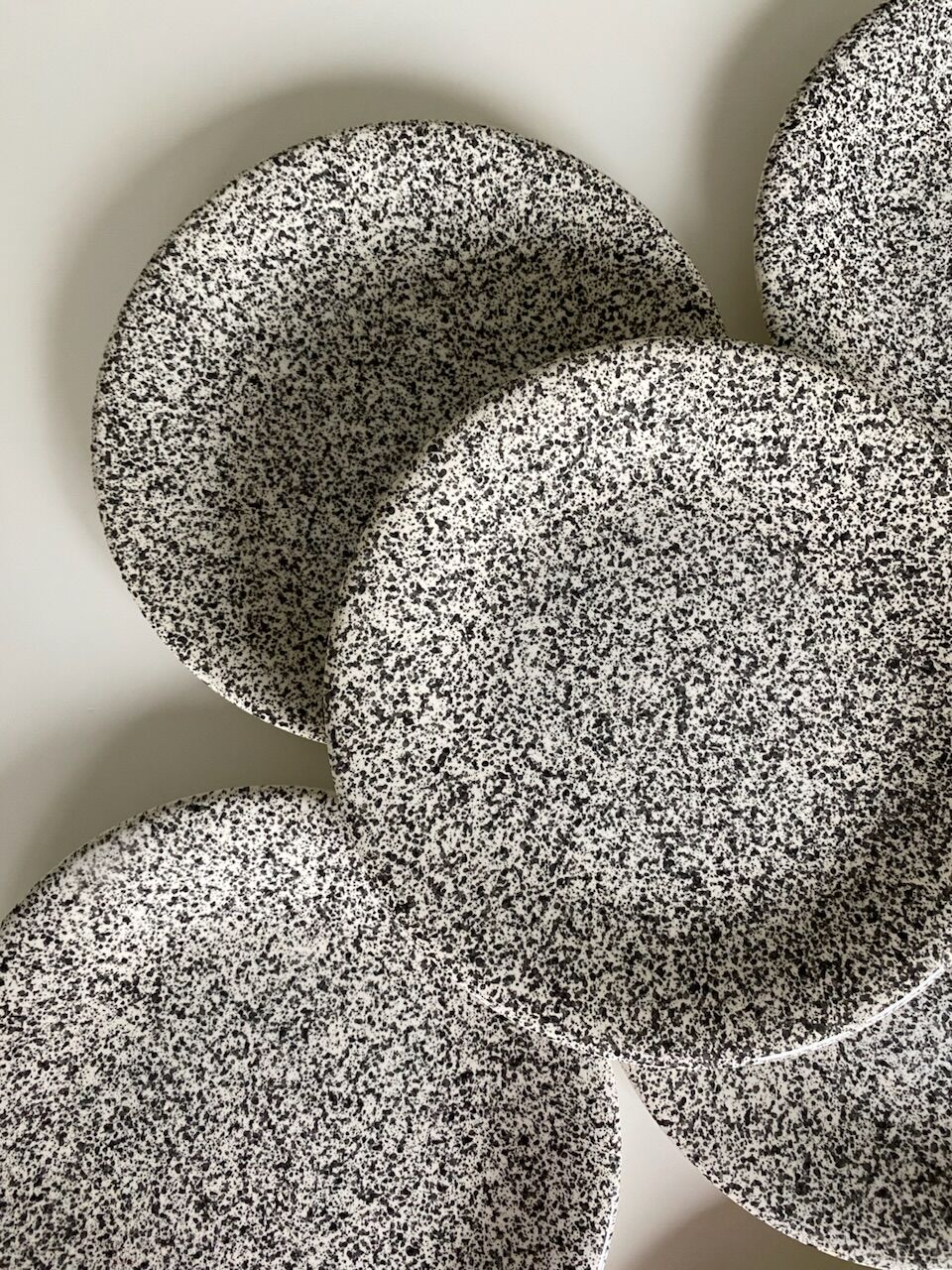 Set of 8 Italian speckled ceramic dessert plates