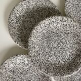 Set of 8 Italian speckled ceramic dessert plates