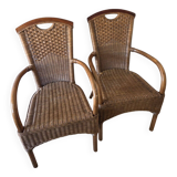 Vintage wicker armchairs
