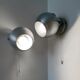 70s Brushed Aluminum Eyeball Wall Lights