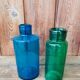 Duo de vase en verre bleu et vert