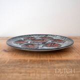 Assiette à huîtres vintage peinte à la main, par MBFA Pornic, vaisselle des années 1960