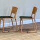 A set of four chairs in light oak (Theo chairs by Chorus)